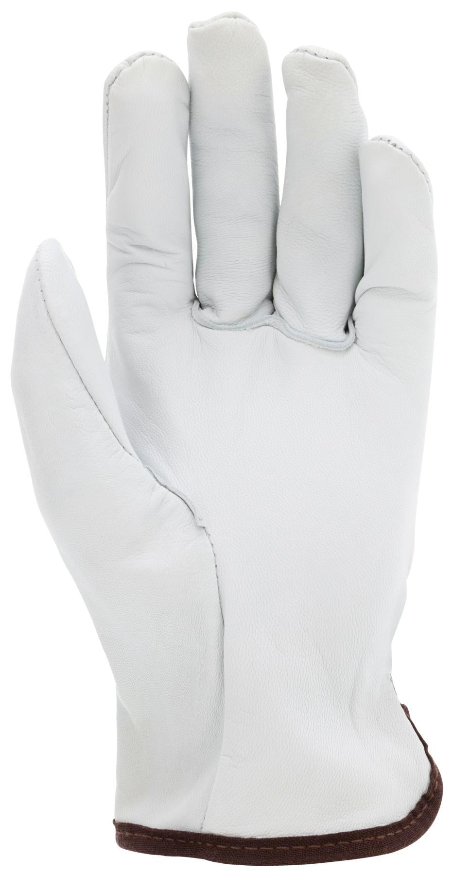 MCR Safety 3601L Premium Grade General Purpose Gloves, Drivers, Gunn Pattern/Standard Finger/Straight Thumb Style, L, Grain Goat Skin Leather