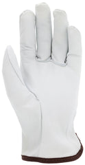 MCR Safety 3601L Premium Grade General Purpose Gloves, Drivers, Gunn Pattern/Standard Finger/Straight Thumb Style, L, Grain Goat Skin Leather