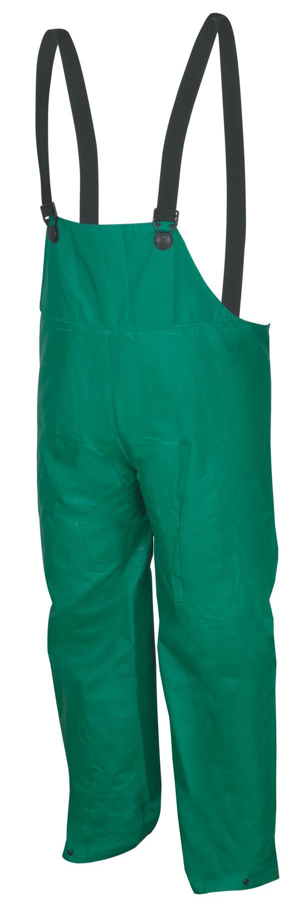 MCR Safety 388BFL Dominator PVC/Polyester Bib Overall with Elastic Adjustable Suspenders, Green, Large