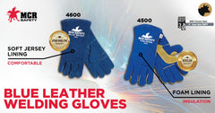 MCR Safety 4600 Blue Beast Protective Welding Gloves XL 13-1/2 inches