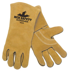 MCR Safety 4620 Premium Grade MIG/TIG Welding Gloves XL Kevlar/Leather Gold Jersey Lining Gauntlet Cuff 13.62 Inches