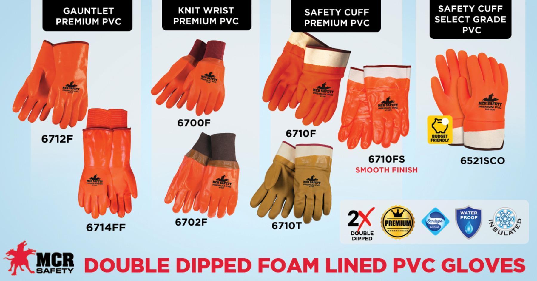 MCR Safety 6710F Foam Insulated Work Gloves Large Fluorescent Orange