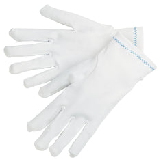 MCR Safety 8760L Heavy Weight Inspectors Gloves, Large, Stretch Nylon, White, Inset Thumb Style, Paired Hand