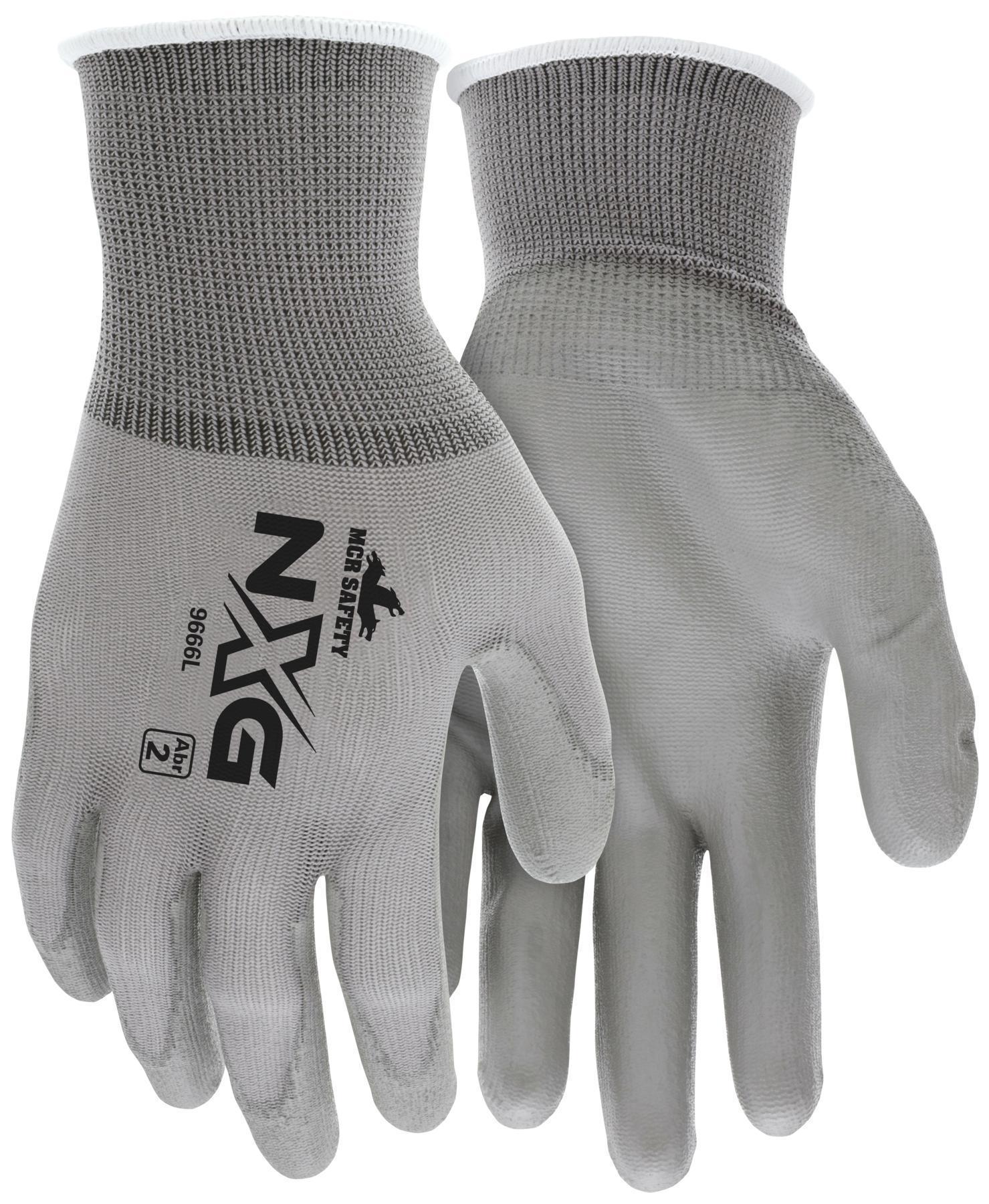 MCR Safety 9666XL Dipped General Purpose Gloves, Coated, Standard Finger Style, XL, Polyurethane Palm