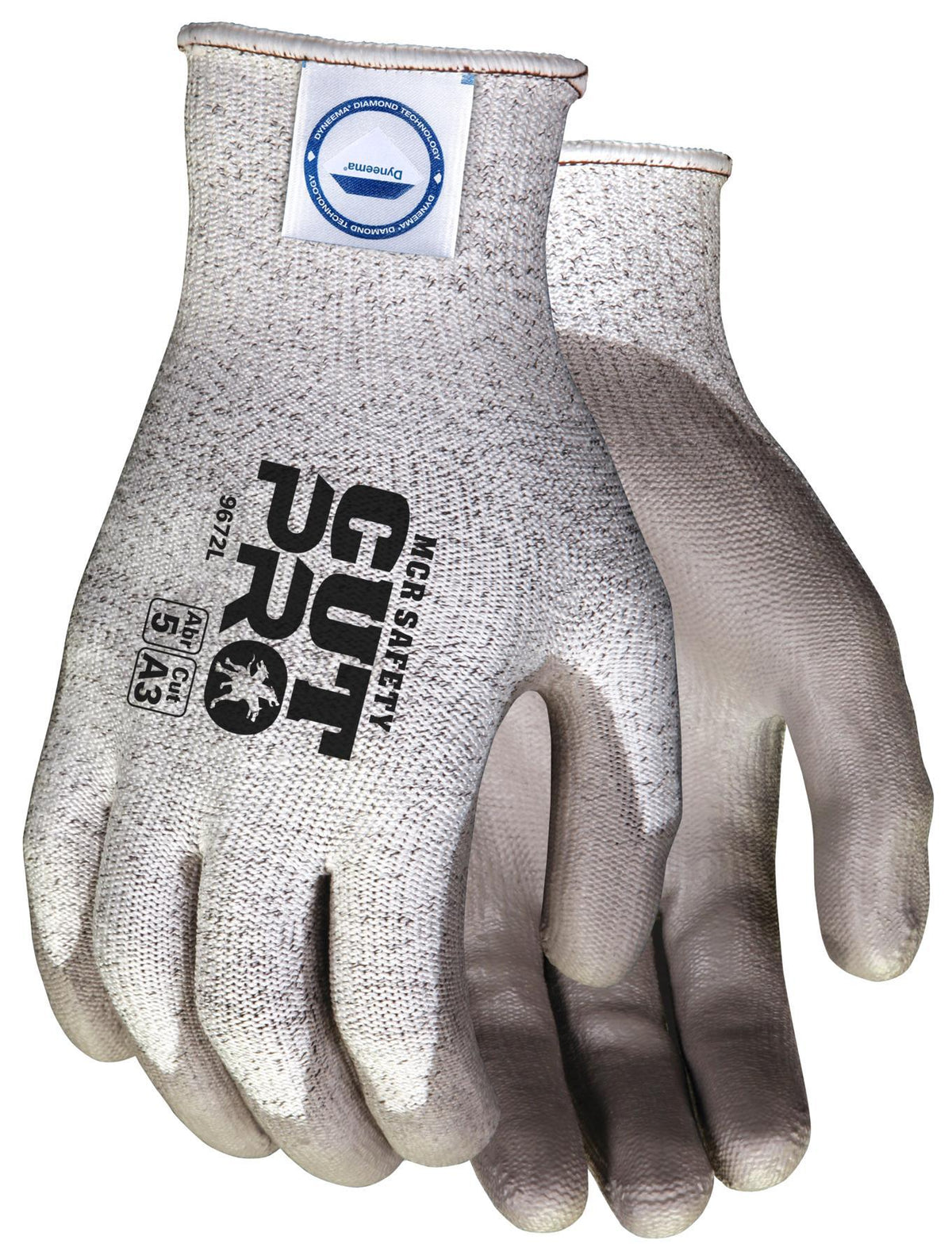 MCR Safety 9672L Dyneema Gloves Large Polyurethane Coating