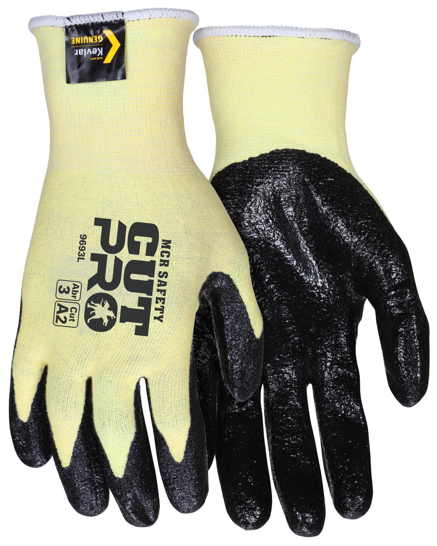 MCR Safety 9693L Cut Pro Cut-Resistant Work Gloves, Medium 15 Gauge Shell