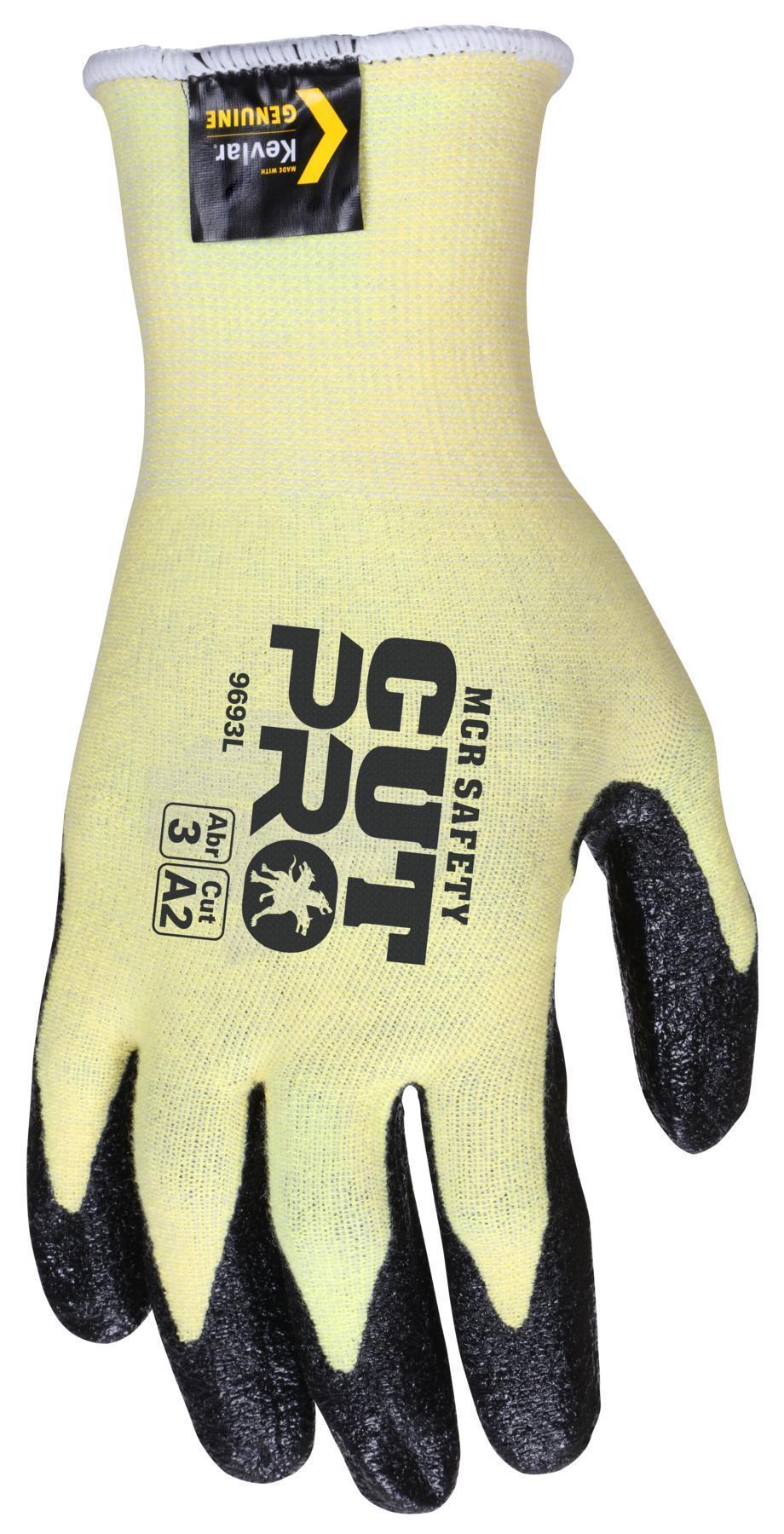 MCR Safety 9693L Cut Pro Cut-Resistant Work Gloves, Medium 15 Gauge Shell