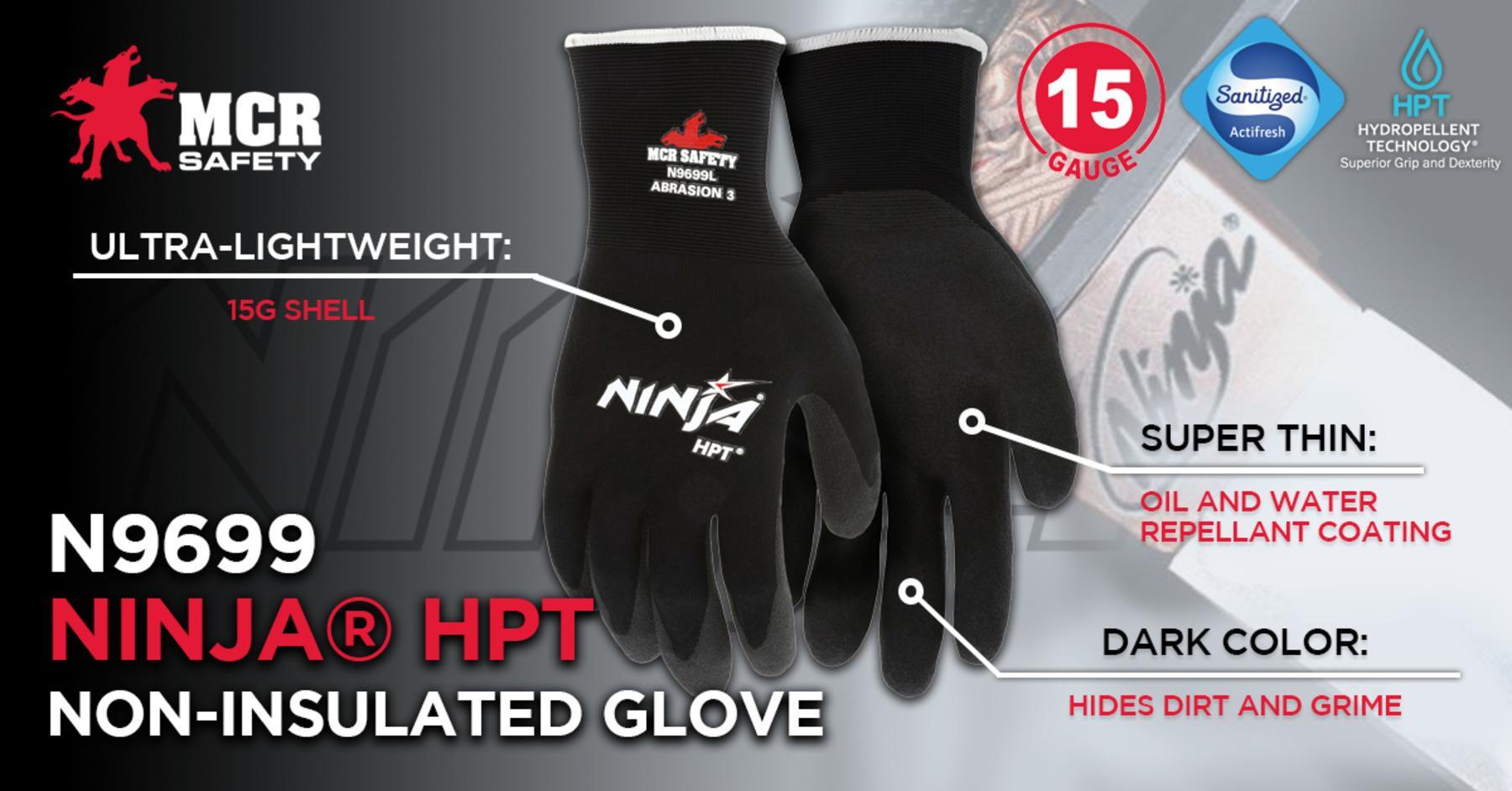 Mcr Safety N9699M Ninja HPT Coated General Purpose Gloves Medium