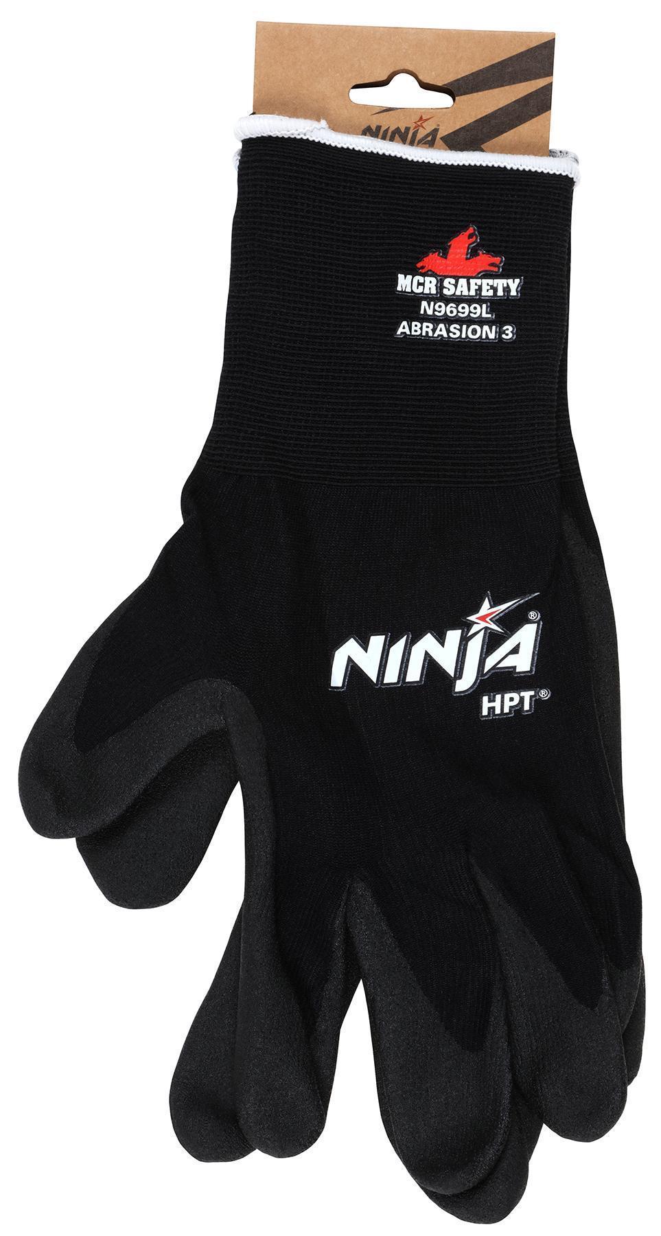 MCR Safety N9699L Ninja Dipped General Purpose Gloves Large HPT N9699