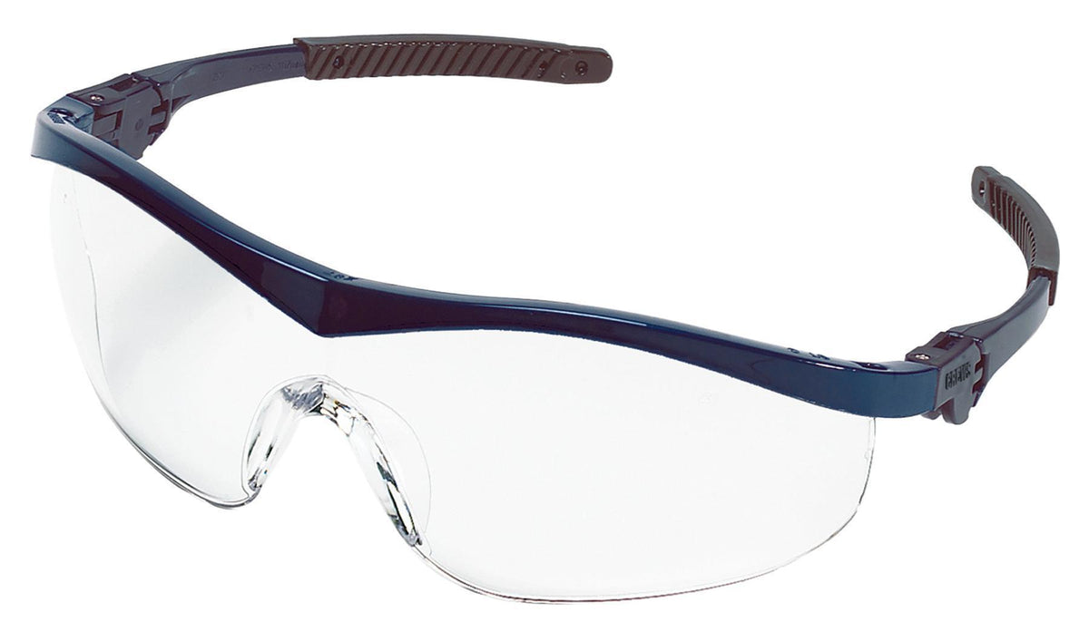 MCR Safety ST120 Safety Glasses 5-Position Ratchet Action Bayonet Temples Clear Nylon Half Framed