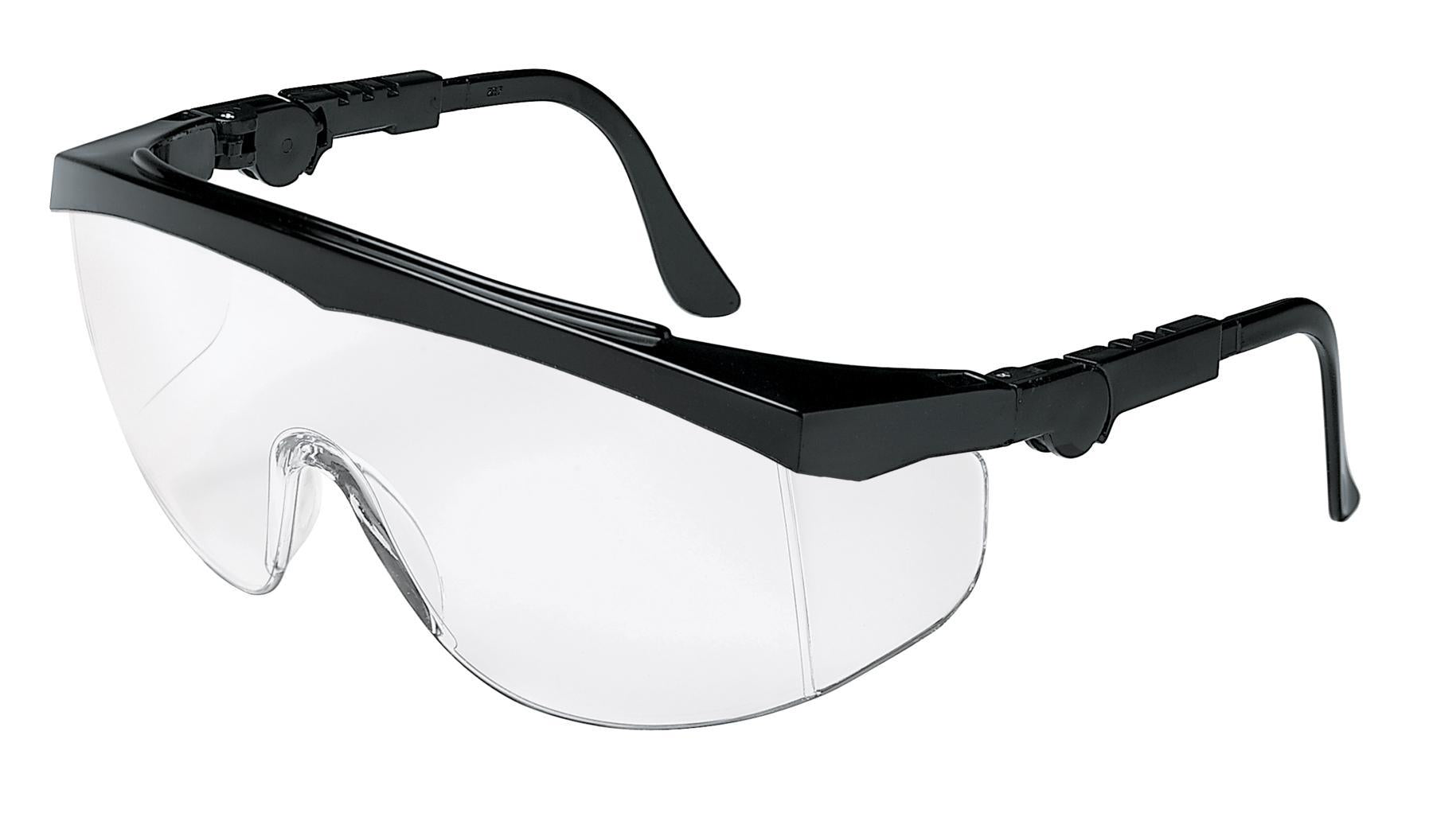 MCR Safety TK110 Tomahawk Single Lens Safety Glasses With Side Shields, Wrap Around, Clear Polycarbonate Lens