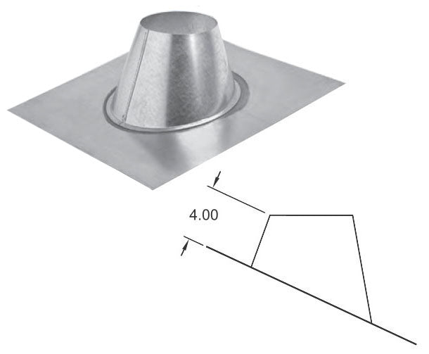 Metal-Fab 7MF Gas Vent Pipe Flashing, 7 Inch Roof Pitch, Cone Base Size 11 Inch