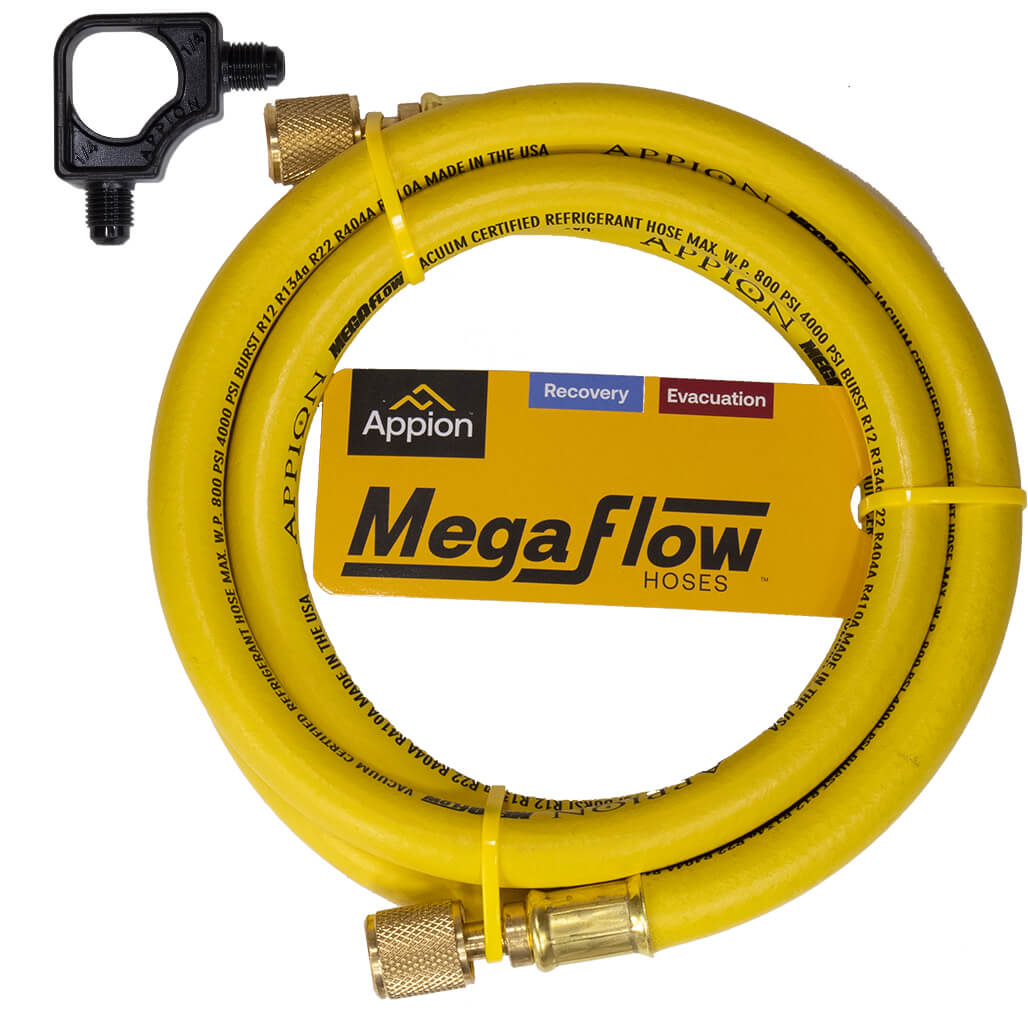 Appion MH380006AAY 3/8 Megaflow High-Speed Recovery Hose 6' 1/4 x 1/4 Flare