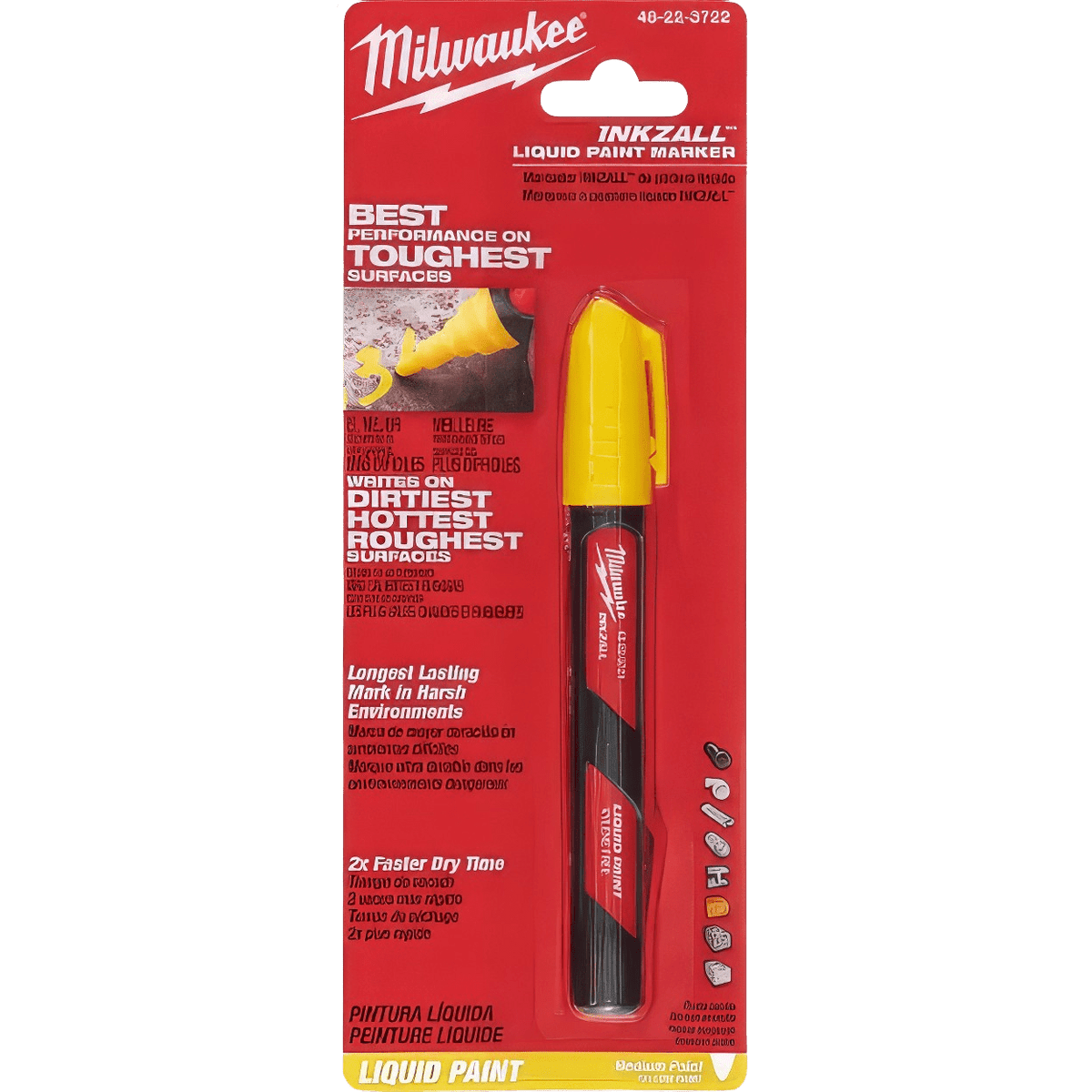 Milwaukee 48-22-3722 INKZALL Yellow Paint Marker