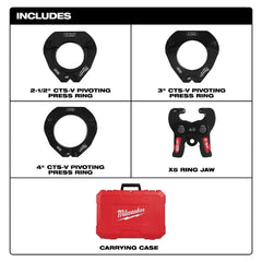 Milwaukee Tool 49-16-2690X Pivoting Press Ring Kit 2-1/2 - 4 in Jaw Capacity