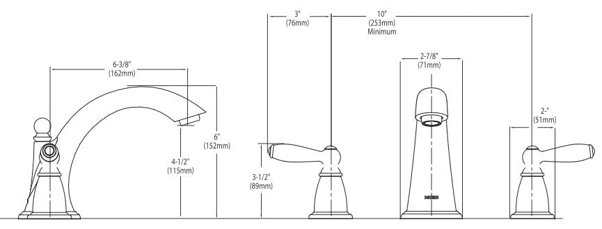 Moen T4943ORB Faucet Tub Roman Brantford 10 to 16in 2