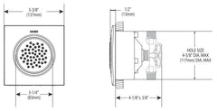 Moen TS1320 Body Spray TRIM SQUARE CHROME FLUSHMOUNT