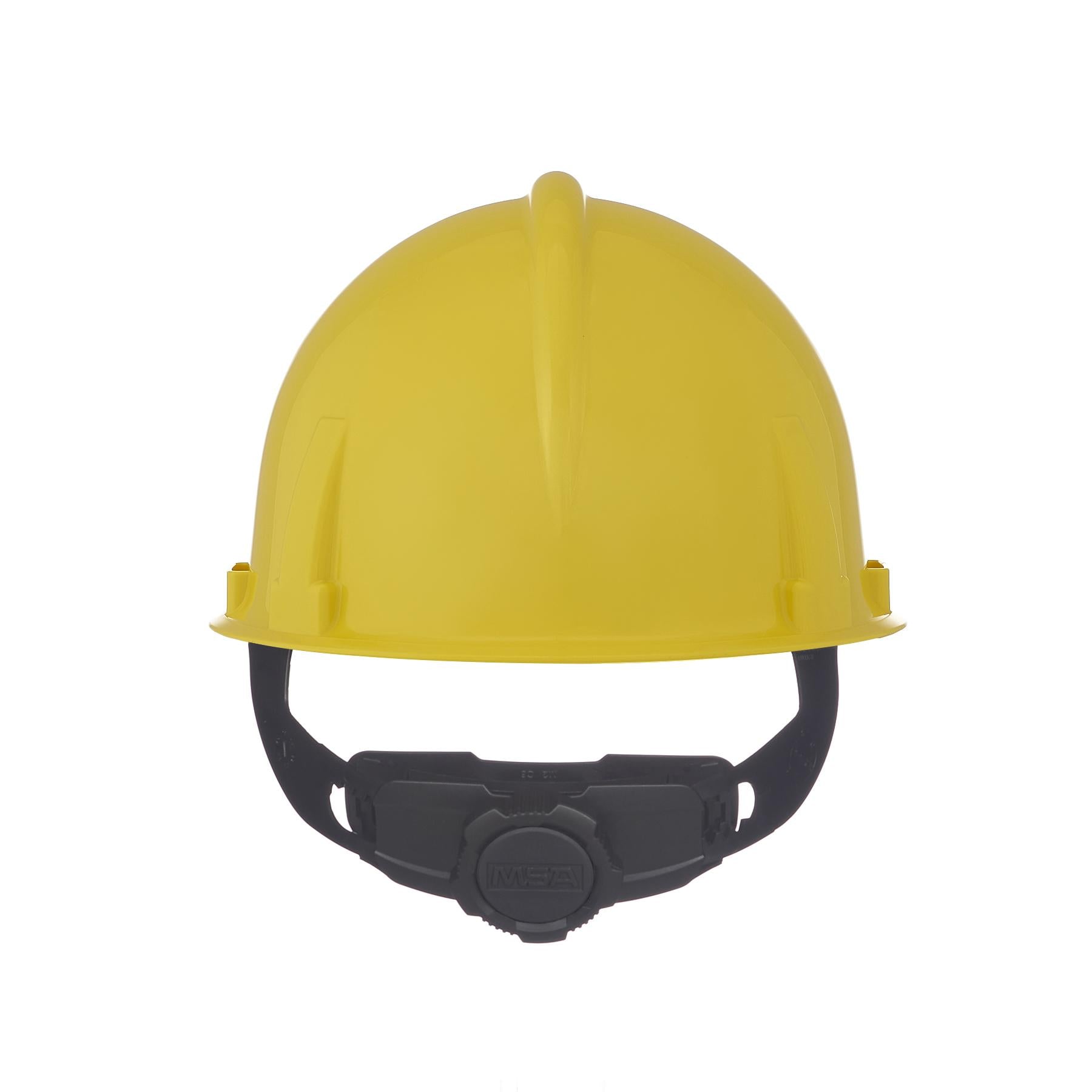 MSA 475378 Topgard Cap Style Safety Hard Hat with Fas-Trac III Ratchet Suspension | Slotted Polycarbonate Shell, for General Purpose and Elevated Temperatures - Standard Size in Yellow