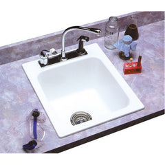 E L Mustee and Sons 11 Mustee Durastone Countertop Rectangular Self-Rimming Single Bowl Utility Sink 20 inchx 17 inch