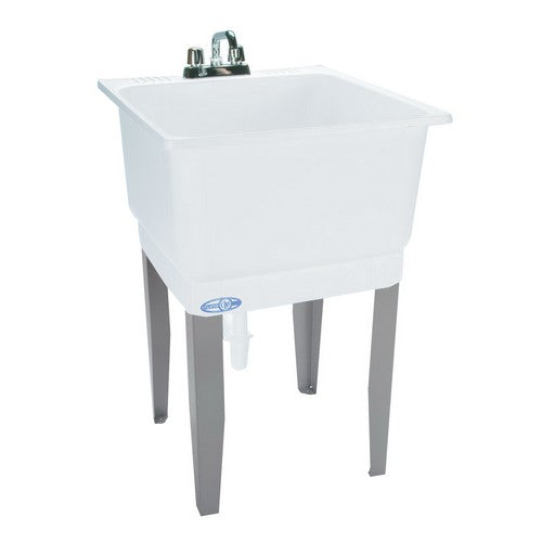 E L Mustee and Sons 14CP Mustee Utilatub Co-Polypure Resin Floor-Mount Rectangular Single Bowl Combo Laundry/Utility Tub, 23 inchx 25 inch