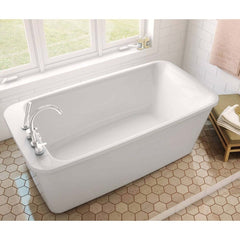 MAAX 105798-000-001 Maax Lounge 64 Inch x 34 Inch x 22 Inch Acrylic Freestanding Soaking Bathtub, End Drain, White