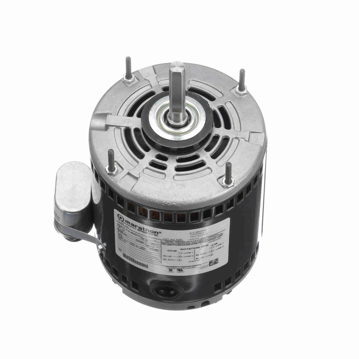 Marathon MX261 48Y Frame 48A8O151 Open Air Over OEM Greenheck Fan Motor, 1/8 hp, 115 Volts