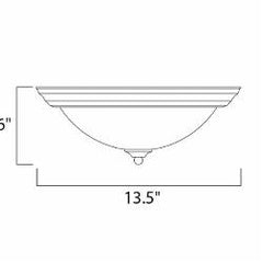 Maxim 5841MROI Essentials Dimmable Flush Mount Fixture (2) Incandescent Lamp 120 W