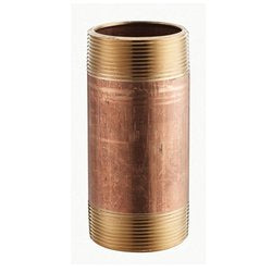 Merit Brass 2064-600 Pipe Nipple, 4 in x 6 in L MNPT, Brass, SCH 40/STD, Domestic