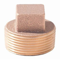 Merit Brass XNL117-40 Cored Square Head Plug, 2-1/2 in Nominal, MNPT End Style, 125 lb