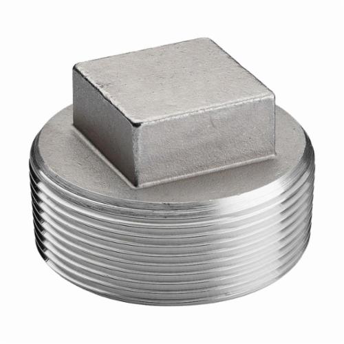 Merit Brass K417-24 Cored Square Head Plug 1-1/2 in Nominal MNPT 150 lb 304/304L Stainless Steel