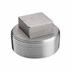 Merit Brass K617A-04 Square Head Solid Plug, 1/4 in Nominal, MNPT End Style, 150 lb, 316/316L Stainless Steel, Import