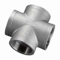 Merit Brass K410-16 Banded Pipe Cross, 1 in, FNPT, 150 lb, 304/304L Stainless Steel, Import