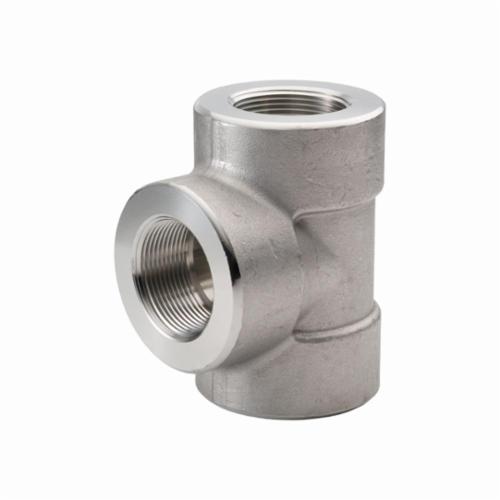 Merit Brass 3606D-24 Pipe Tee, 3000 lb, 1-1/2 in FNPT, 316/316L Stainless Steel