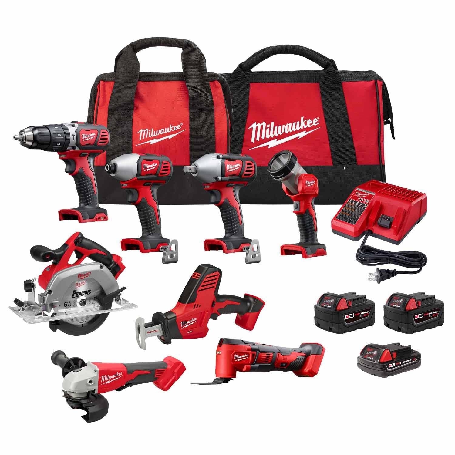 MILWAUKEE Milwaukee 2696-28 M18 8-Tool Combo Kit 18V (8-Tool Kit)