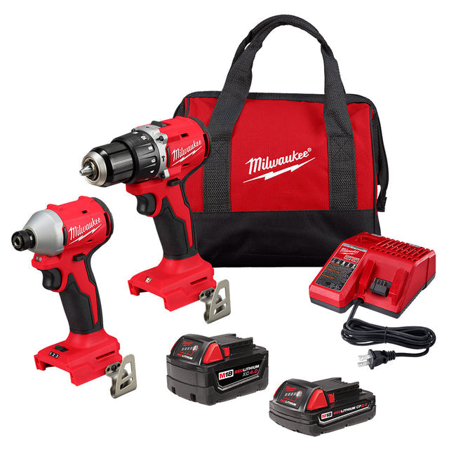 Milwaukee Tool 3693-22CX Combo Kit Hammer Drill Impact Driver M18