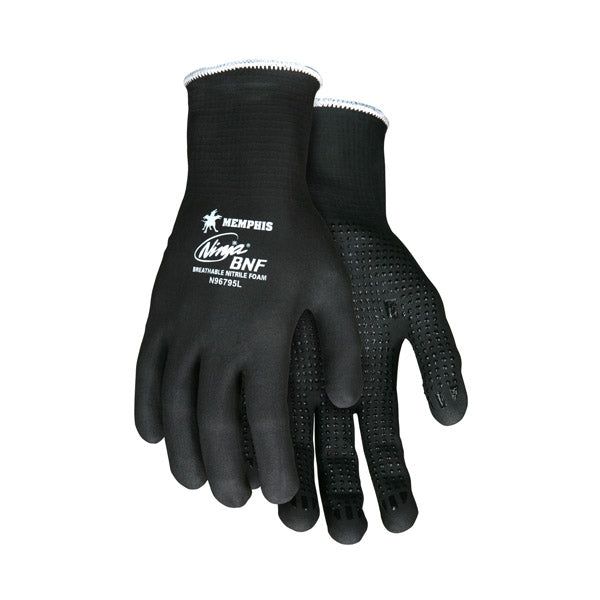 MCR Memphis Glove N96795XL Ninja BNF Fully-Coated Nitrile Gloves - X-Large Size