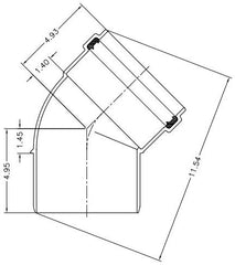 Napco G406 Gasketed SDR35 Sewer 1/8 Street Bend 6 in