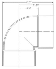 NAPCO P2010 10 x 10 Hub x Hub SDR 35 PVC Solvent Weld 1/4 Bend