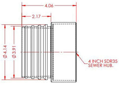 NAPCO P674 Pipe Adapter Fitting 4 SDR 35 Corrugated Spigot x Solvent Sewer Hub