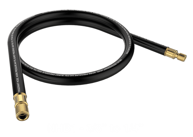 Navac NHB1 3/8 to 1/4 Fitting High Flow Refrigerant Evacuation Hose