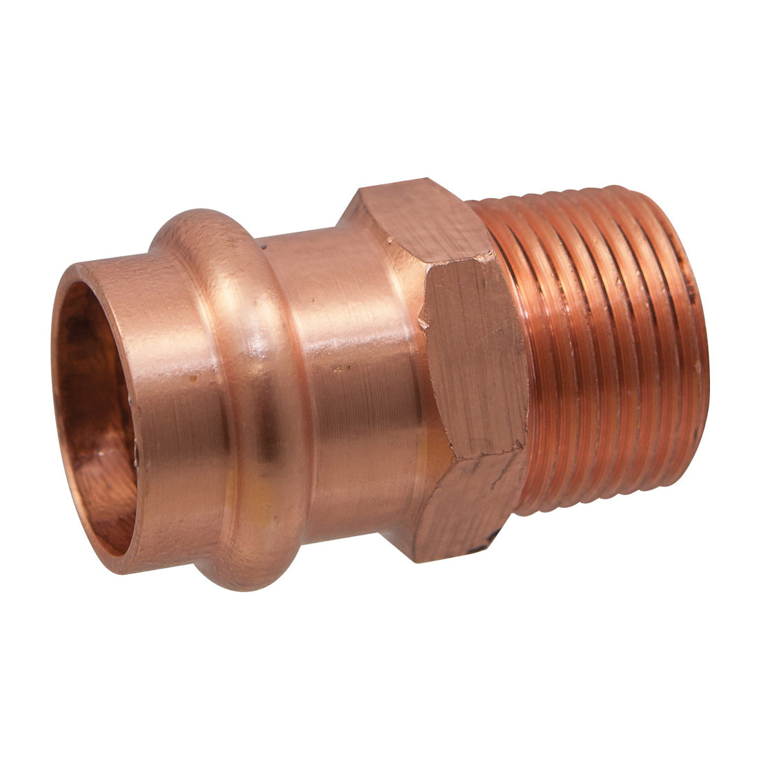 NIBCO 9031700PC Adapter, 1-1/4 in Nominal, Press x MNPT End Style, Wrot Copper, Domestic