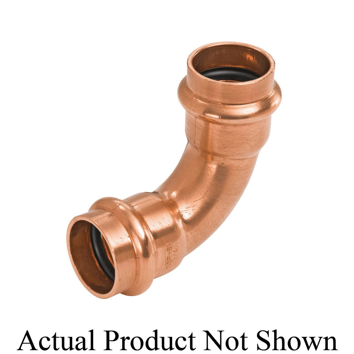 Nibco 9056150PC Elbow, 1-1/2 in Nominal, Press End Style, Wrot Copper, Domestic