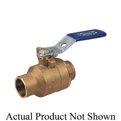 NIBCO NJ83008 2-Piece Ball Valve With Ports 3/4 in Nominal Solder End Style Bronze Body Full Port PTFE Softgoods