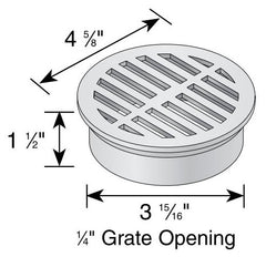 NDS 13 Polypropylene Round Grate for 4 Sewer and Drain Pipe