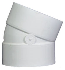 NDS 3P04 3 x 3 Hub x Hub White PVC Solvent Weld Street Sewer and Drain 22-1/2D Elbow