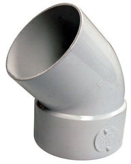 NDS 4P03ST 4 x 4, Spigot x Hub, White PVC, Street, Solvent Weld, Sewer and Drain, 45D, Elbow