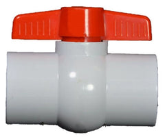 NDS E1310-12 1-1/4 Slip x Slip 150 PSI Schedule 40 White PVC T-Handle Ball Valve