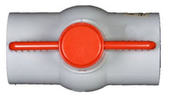 NDS E1310-12 1-1/4 Slip x Slip 150 PSI Schedule 40 White PVC T-Handle Ball Valve