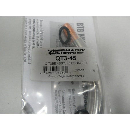 Bernard QT3-45 Mig Gun Q Tube Assembly 45 Degree