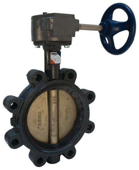 NIBCO LD2000-5 10 in. Lug-Style Ductile Iron Butterfly Valve with Gear Operator Replacement MPN LD2000-5